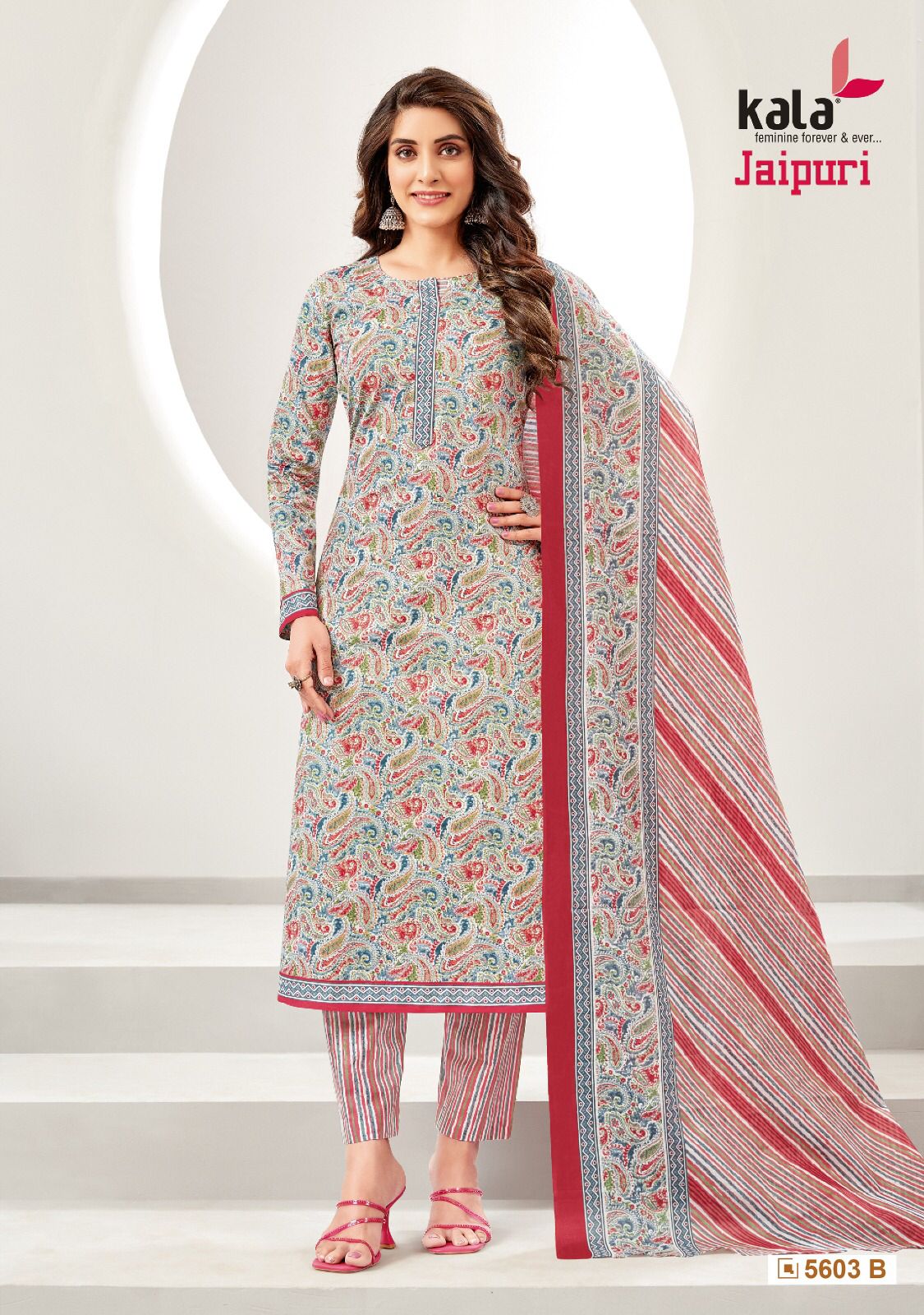 Jaipuri Vol 4 By Kala 5601 To 5612 Printed Cotton Dress Material Wholesale Market In Surat
